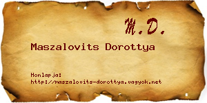 Maszalovits Dorottya névjegykártya